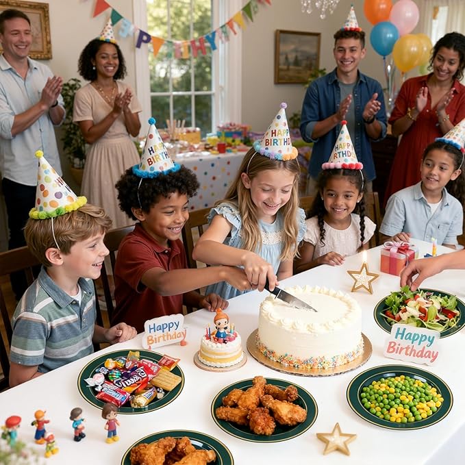 350PCS Green and Gold Plates - Green Plastic Plates 50Guests Plastic Plate with Rolled Napkins for Party/Birthday/St. Patrick's Day