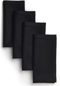 D'Moksha Homes Black Linen Napkins Set of 4 - Classic Hemstitch 100% Pure Linen Hemstitch Dinner Napkins 20 x 20 Inch for Spring, Easter - Handcrafted and Machine Washable