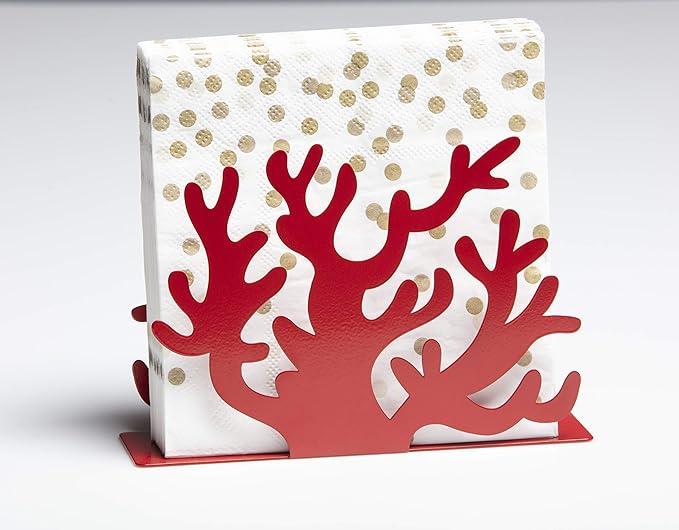 Mango Steam Tabletop Napkin/Tissue & Letter Holder For Home, Kitchen, Restaurants (Coral, Red)