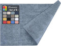 Homaxy Faux Leather Heat Resistant Placemats for Dining Table Set of 8, Waterproof Wipeable Washable PU Table Mats, Easy to Clean Anti-Slip Place Mats, 11.8" x 17", Blue