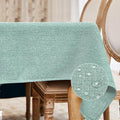 BALCONY & FALCON Rectangle Tablecloth Washable Wrinkle Resistant and Water Proof Table Cloth Decorative Linen Fabric Tablecloths for Dining Parties Kitchen Wedding Outdoor Use (Celadon Green, 55x70)