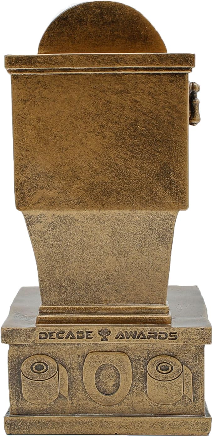 Decade Awards Action Pedestal Gold Toilet Bowl Trophy with Optional Inserts - Custom Engraved Plate On Request (7 Inch Tall)