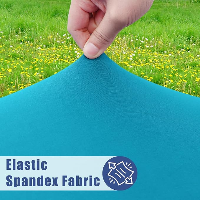 Spandex 4 Foot Rectangle Table Cloth 2 Pack, Elastic Fitted Tablecloths for Picnic, Stretch Washable Patio Table Cover for Outdoor, Camping, Banquet and Parties (Teal, 24"x48")