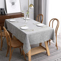maxmill Flaxy Faux Linen Table Cloth with 2-Tone Slubby Texture Wrinkle Resistant Anti-Shrink Soft Tablecloth for Kitchen Dining Tabletop for Banquet Parties Rectangle 52 x 70 Inch Light Grey
