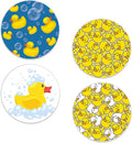 Drinks Coasters Set of 4, Yellow Duck Round 4" Cup Coasters, Absorbent Ceramic Stone Coasters with Cork Base, Cute Coasters for Table Home Décor, Ideal Gifts for Women Men