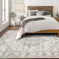 5x8 Area Rugs for Bedroom - Washable Rug 5x8 Rugs Vintage Large Carpet Non-Slip Boho Rug for Living Room Dining Room Nursery Area Rugs Print Floor Rug Cream