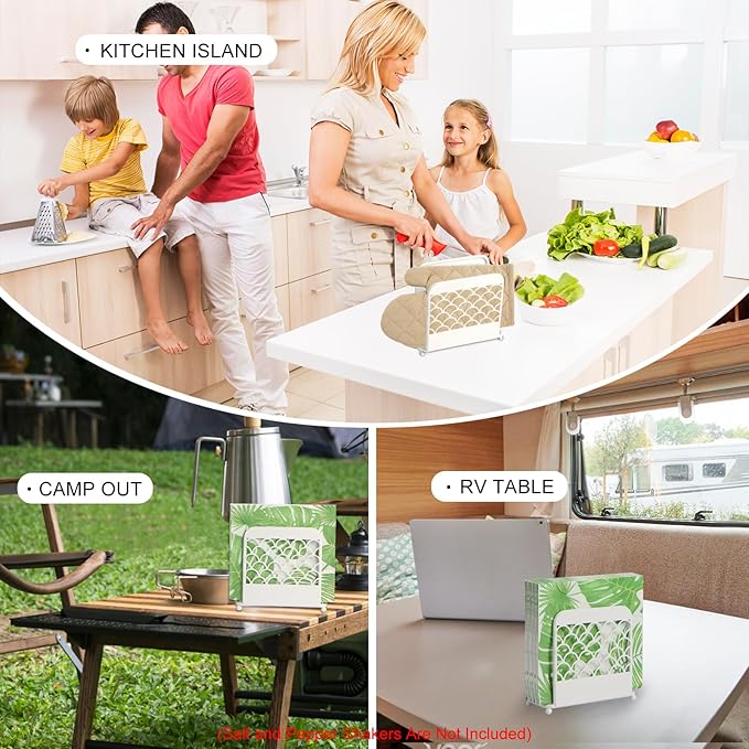 Napkin Holder for Table, Metal figure Standing Napkin Dispenser for Kitchen Dining Cocktail Napkin holders for paper napkins Mail Bills Suitable for All Dining Room Decors White