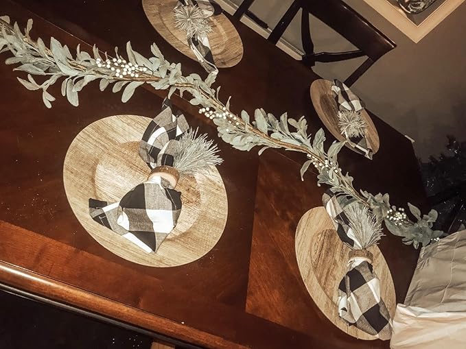 20PCS Rustic Wooden Napkin Rings,Handmade Creative Napkin Round Holder for Dinner Table & Wedding Party Decoration Napkin Rings (20)