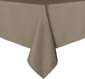 sancua Rectangle Tablecloth - 90 x 132 Inch - Stain and Wrinkle Resistant Washable Polyester Table Cloth, Decorative Fabric Table Cover for Dining Tables, Buffet Parties and Camping, Taupe