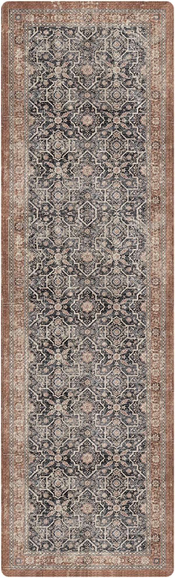Color&Geometry Anti Fatigue Kitchen Mats for Floor 24x87, Vintage Decor, Easy Clean, Waterproof & Oil Proof, 0.4" Thick Cushioned, Non-Slip Kitchen Runner Rug for Sink, Laundry, Office, Black