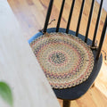 Homespice Kingston Jute Braided Chair Pads for Dining Chairs 15x15 Set of 2 - Vibrant Colors, Naturally Comforting & Reversible
