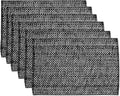Sweet Home Collection 100% Cotton Placemats for Dining Room Rectangle Two Tone Woven Fabric 13" x 19" Soft Durable Table Mat Set, Set of 4, Black