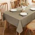 Faux Linen Fabric Rectangle Table Cloth Textured Water Resistant & Washable Rectangular Tablecloth Anti-Scratch for Dining Kitchen Party54 x 72 Inch Mocha