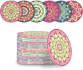 Restaurantware Super Absorbent Coasters 48 Case 4 Inch Assorted Paper Bar Coasters High-Density Pulpboard Beverage Coasters Moisture-Absorbing Durable Drink Coasters - Assorted Designs
