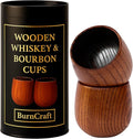 Charred Wooden Bourbon Whiskey Drinking Glasses – Oak Whiskey Tumbler Set of 2 | Bourbon Gifts for Men, Husband, Dad or Brother | Unique Wooden Whiskey Cups (10 oz) | Premium Bourbon Gift Set