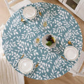 Walrus Round Vinyl Fitted Tablecloth with Flannel Backing Elastic Edge Design Table Cover Waterproof Oil-Proof PVC Table Cloth Stain-Resistant Best for 32"-36" Round