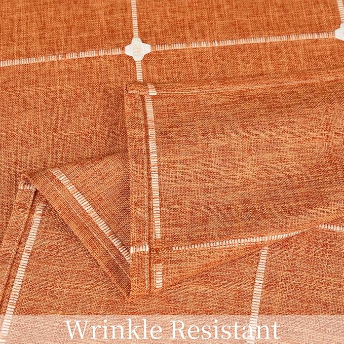 Zobesta Linen Table Cloth Rectangle Tables 60 x 120 Inch, Cotton Linen Burnt Orange Tablecloth Washable Farmhouse Soft Fall Tablecloth for Outdoor, Party, Holiday, Picnic, Dining