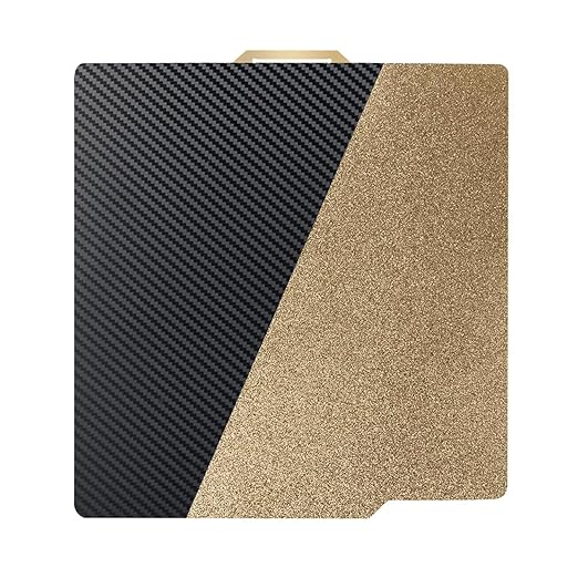 Smooth Carbon Fiber PET + Textured PEI Build Plate 257x257mm, Double Sided Flexible Print Bed 3D Printer PET+PEI Bed Plate for Bambu Lab X1/X1C/P1P/P1S/P2S
