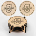LazerEdge College of Charleston Cougars Wooden Coaster Set - Maple Wood - Officially Licensed Product - 4-Pack