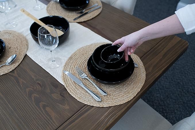 Elanze Designs Bistro Glossy Ceramic 4 inch Cute and Small Dessert Bowls Set of 4 - Perfect for Everyday uses from Snacks, Ice Cream, Candy and Treats, Black
