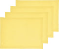 Solino Home Linen Placemats Set of 4 - Sunshine Yellow Placemats 14 x 19 Inch - 100% Pure Linen Table Place Mats for Spring, Easter - Fete