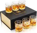 KANARS Crystal Whiskey Glasses, Set of 6 Premium Rocks Glasses in Elegant Gift Box, 10 Oz Old Fashioned Glass Tumblers for Bourbon, Scotch, Irish Whisky, Cocktails, Vodka, Liquor Drinking, Men Gifts