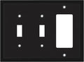 Henne Bery Modern Edge Decorative Wall Plate Switch Plate Outlet Cover, Durable Solid Zinc Alloy (Double Toggle/Single Decorator, Matte Black)