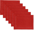 Solino Home Linen Cloth Placemats Set of 6-100% Pure Linen Hemstitch Red Placemats 14 x 19 Inch - Classic Hemstitch Table Place Mats for Valentines, Winter