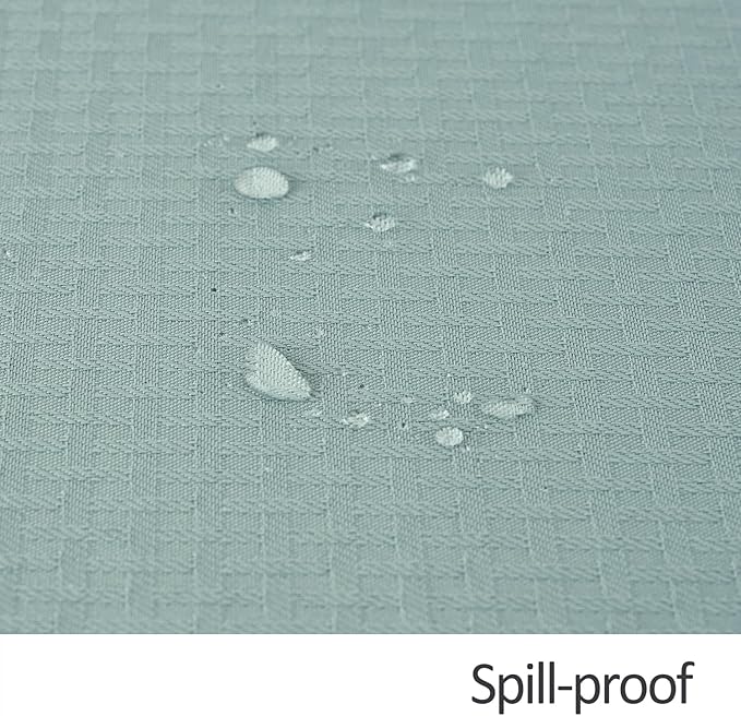 maxmill Weaved Texture Tablecloth Water Resistance Antiwrinkle Spillproof Soft Washable Table Cloth for Dining Room, Buffet Banquet Parties Holiday Dinner, Rectangular 70 x 108 Inch, Dusty Blue