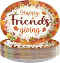 50Pcs Fall Oval Paper Plates 10" x 12" Large Disposable Heavy Duty Friendsgiving Maple Leaf Paper Platters Autumn Give Thanks Dessert Plates for Friendsgiving Thanksgiving Harvest Party Supplies