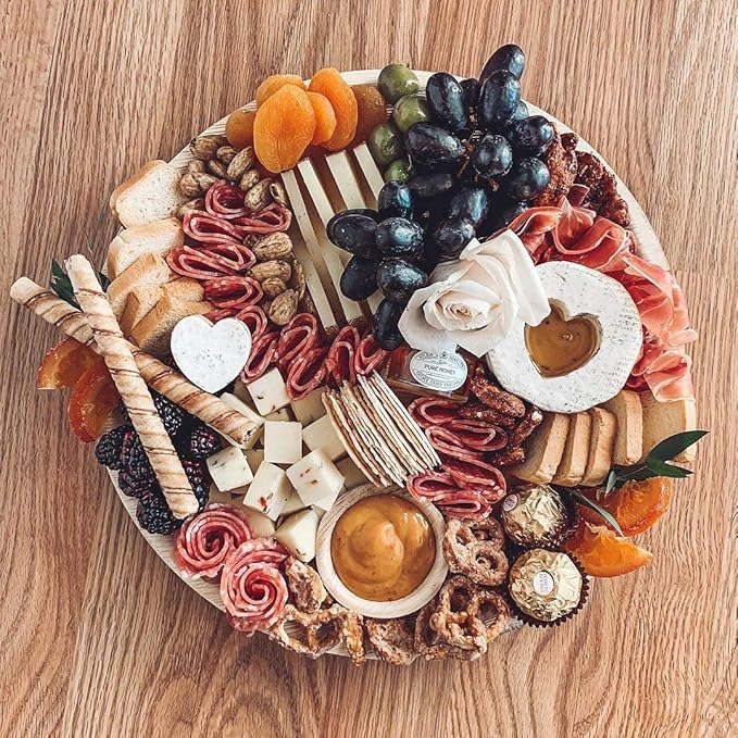 Charity Leaf Disposable Palm Leaf 14" Round Trays (10 pieces) Bamboo Like Serving Platters, Disposable Boards, Eco-Friendly Dinnerware For Weddings, Catering, Events