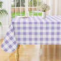 misaya Square Waterproof Vinyl Table Cloth, Buffalo Flannel Backed Tablecloth, Wipeable Plastic Table Cover for Christmas (60" x 60", Lavender and White)