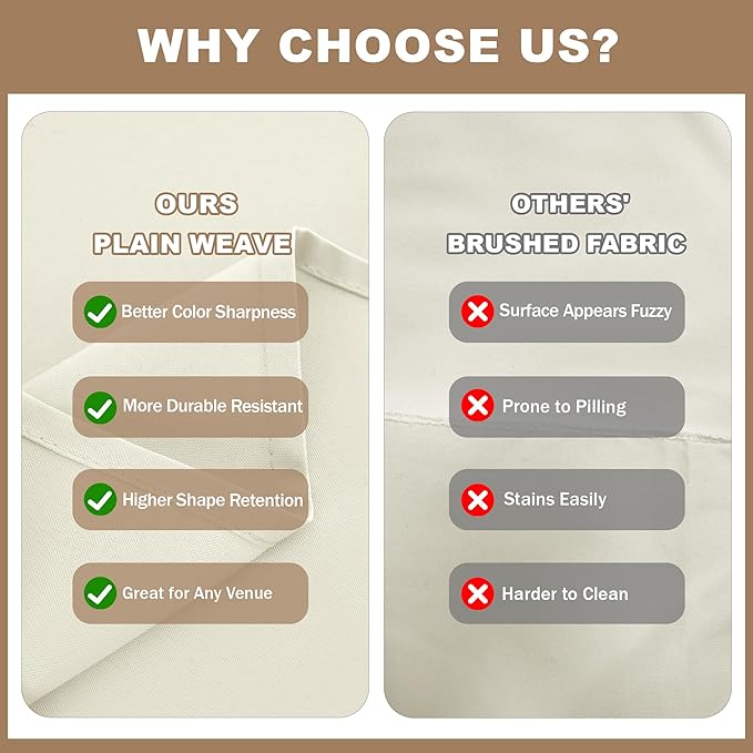 Fitable 6 Pack Ivory Round Table Clothes - 90 Inches in Diameter - Stain Resistant and Washable Tablecloths, Polyester Fabric Table Covers for Wedding, Party, Banquet, Gathering