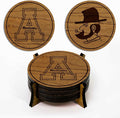 LazerEdge Appalachian State Mountaineers Wooden Coaster Set - Cherry Wood - Officially Licensed Product - 4-Pack