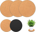 3 Pieces Cork Plant Coasters, 8 Inch Cork Plant Mats, Plant Coasters for House Plants Indoors (Nude & Black)