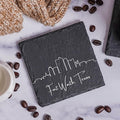 Blue Ridge Mountain Gifts - Fort Worth TX Skyline Coasters, Set of 4 - Fort Worth Texas Souvenir, Slate Coasters with Minimalist Skyline, Housewarming Gift for Friends, Family, & Neighbors