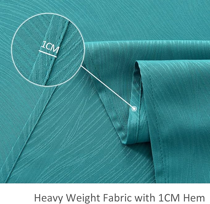maxmill Square Table Cloth Swirl Design Water Proof Wrinkle Free Spillproof Heavy Weight Soft Tablecloth Decorative Fabric Table Cover for Outdoor and Indoor Use Square 70 x 70 Inch Teal