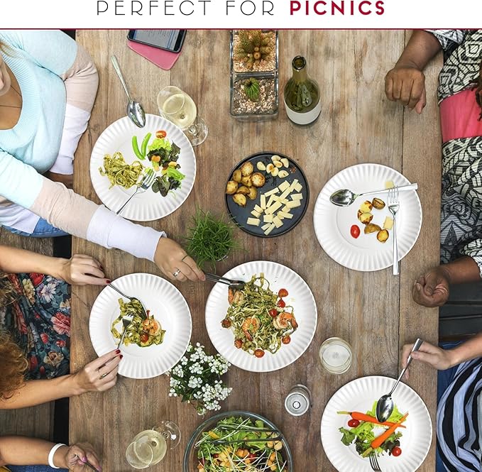 9-Inch Disposable Paper Plates - 1000 Count - Bulk Pack of Uncoated Paper Plates for Everyday Use - Dinnerware for Meals, Parties And Picnics
