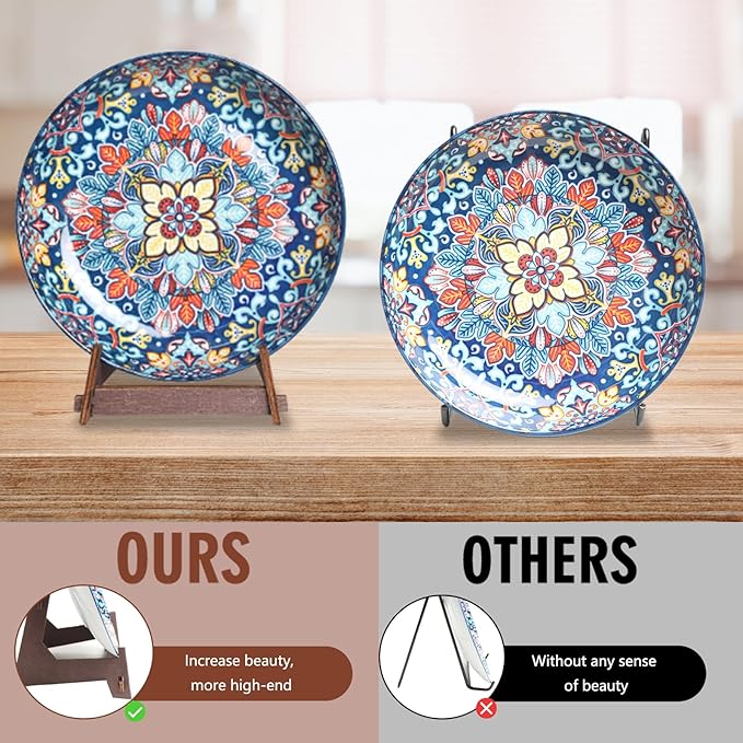 Plate Stands for Display,10 Inch wooden Plate Holder Display Stands,Frame holder stand for Book, Picture,plaque, Decorative Plate, Photo and Platter, Tabletop Art.(1 Pack )