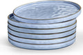 LIANYU 6PCS Ceramic Flat Dinner Plates Set, Porcelain Salad Appetizer Dishes with High Edge, 10.2” Dessert Plates Set, Microwave, Oven, dishwasher Safe, Chip & Scratch Resistant, Serenity Blue