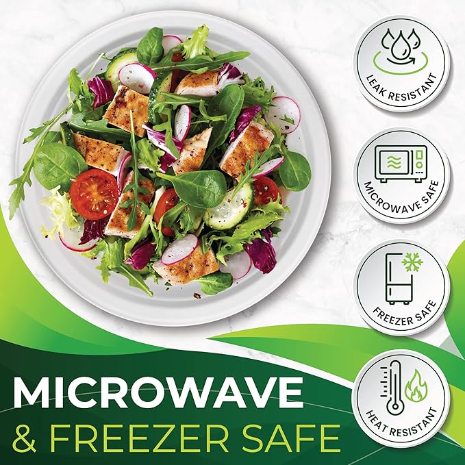 150pcs 100% Compostable Paper Plates (10in), Heavy Duty, Eco Friendly, Biodegradable Made of Sugarcane Fiber