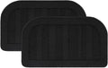 BEQHAUSE 30x18 Inch Kitchen Rug Mat Durable Kitchen Rugs Non-Slip Washable Absorbent Kitchen Mats for Floor Dirt-Resistant Semicircular Kitchen Mat (Black, 2PCS)