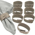 Luxury Leather Napkin Rings Set of 8, Grey, Morgan Faux Style, Modern Cuff Design for Wedding Party Decorations, Kitchen, Holiday Table,Rust Proof,Hotel, Home, Table Accessories, Dining