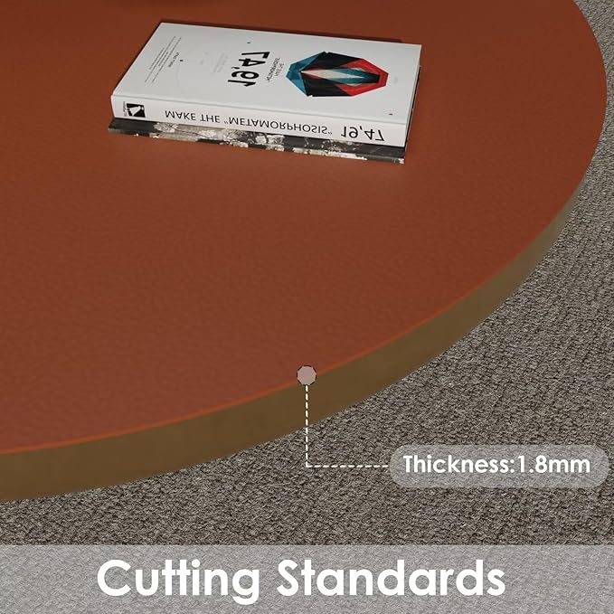 Round Table Cover - Can Be Used On Both Sides Waterproof and Easy to Clean Good Flatness Used for Dining Table(Brown+Gray Dia.54Inch)