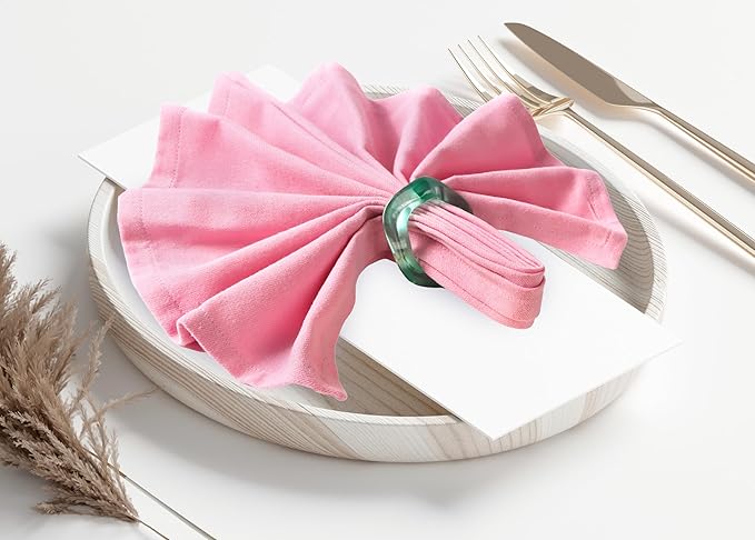 CLEENTABLE Epoxy Resin Spring Napkin Rings Set of 12 - Irregular Napkin Holders for Dining Table, Party Decor, Weddings, Everyday Use, Elegant Tabletop Accents (Multi Pastel)