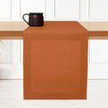 D'Moksha Homes Linen Rust Table Runner 72 Inches Long - 100% Pure Linen 14 x 72 Inch Table Runner for Dining, Spring, Easter - Machine Washable