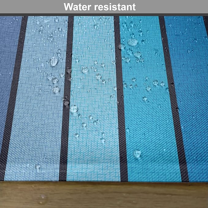 Ambesonne Navy Place Mats Set of 4, Plaques in Marine Tones Border Lines Sketchy Details Print Image, Washable Fabric Placemats for Dining Table, Standard Size, Blue