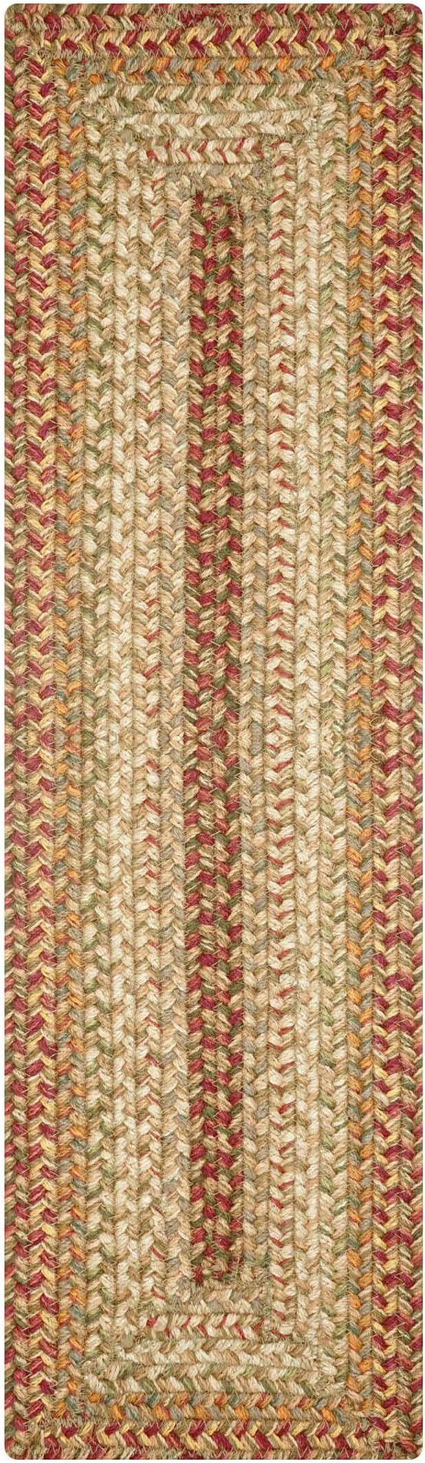 Homespice Harvest Jute Braided Long Table Runner, Warm Country Decor, Multicolor Rectangle 11x36 - Rich Colors, Easy to Clean, Durable and Protects Furniture