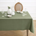 Solino Home Linen Tablecloth 60 x 108 Inch - 100% Pure Linen Oil Green Table Cloth for Rectangle Tables - Fete, Machine Washable Tablecloth for Spring, St Patricks Day, Easter