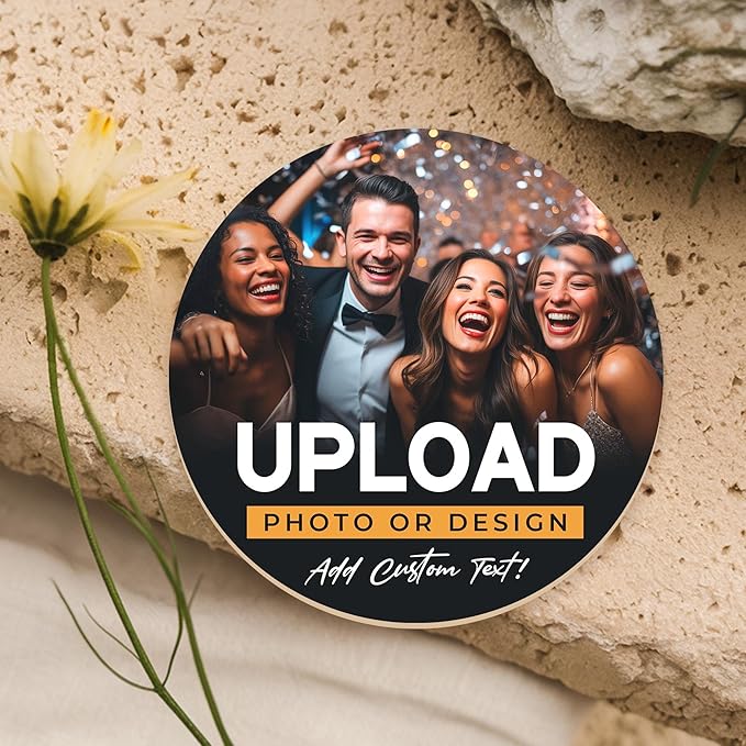 Personalized Drink Coasters, Custom Cardboard Coasters with Photo and Text, Design Your Own Coaster for Events, Parties, Bars, and Unique Gifts, 3.95" Round p (10-Pack)